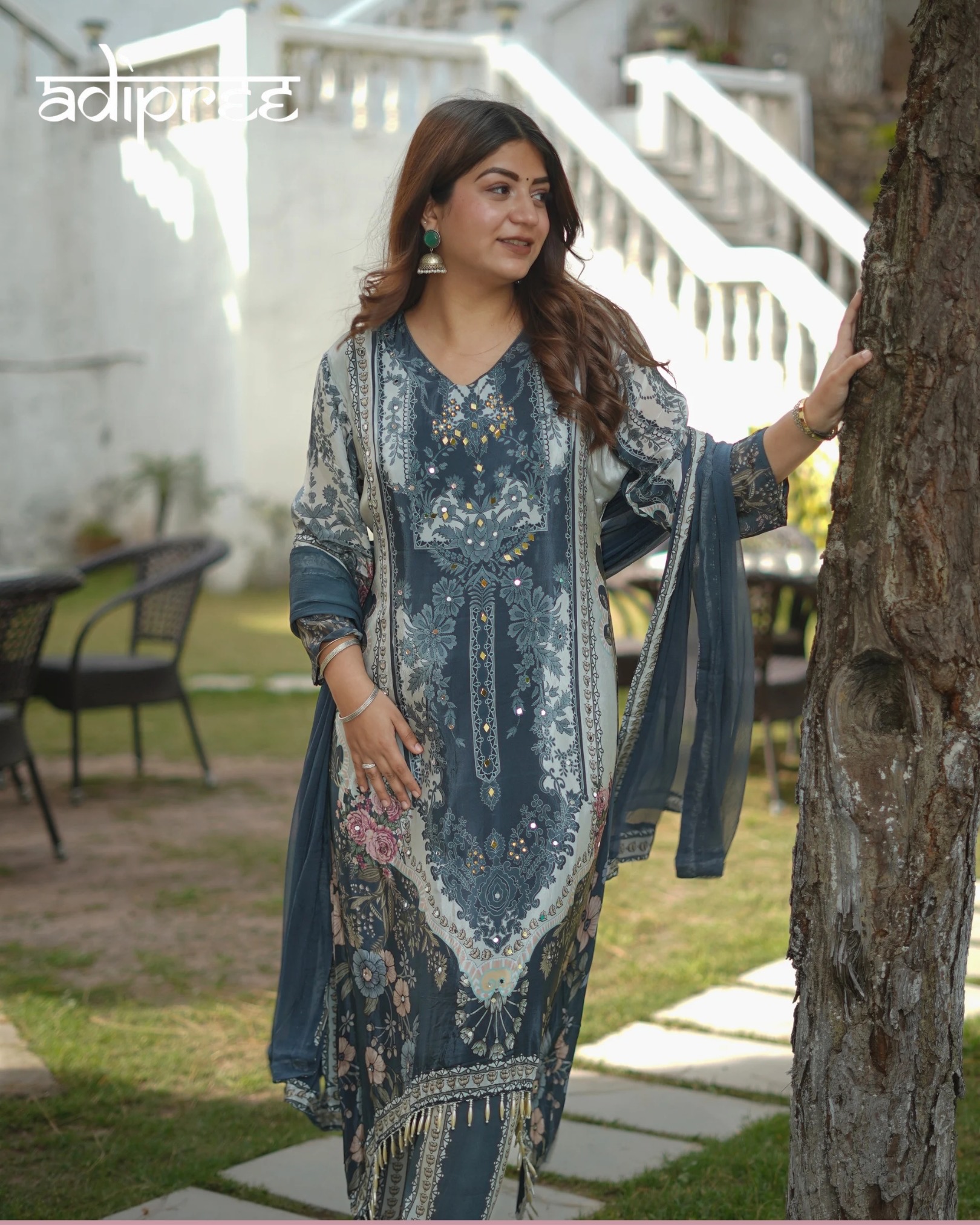 Flora Grace Crepe A-Line Suit Set